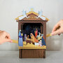 XPT005 kerstkaart en papieren theater - kerststal