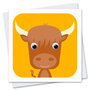 STR094 wenskaart Stripey Cats - boerenerf Hillary Highland Cow