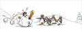 kerst CT218 Cache-Cache uitklapbare kerstkaart - pinguins