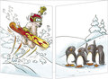 kerst CT218 Cache-Cache uitklapbare kerstkaart - pinguins
