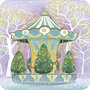 kBA656 Jehanne Weyman kerstkaart - carrousel