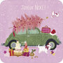 kBA663 Audrey Bussi kerstkaart - auto