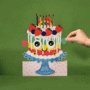 WB001 laser gesneden kaart Aww! so cute! - cake