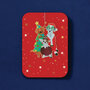 WHC103 kerstkaart met houten hanger - honden