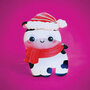 XWHK002 kerstkaart wobbly head - kerstkoe