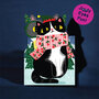 XWB001 laser gesneden kerstkaart Aww! so cute! - kat
