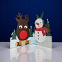 XWB003 laser gesneden kerstkaart Aww! so cute! - rendier