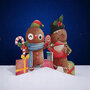 XWB006 laser gesneden kerstkaart Aww! so cute! - peperkoek mannetje - 2