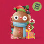 XWB006 laser gesneden kerstkaart Aww! so cute! - peperkoek mannetje - 2