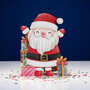 XWB007 laser gesneden kerstkaart Aww! so cute! - kerstman