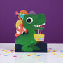 WB014 laser gesneden kaart Aww! so cute! - dinosaurus
