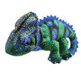 PC007808 Little Creatures - blauw groene kameleon vingerpop