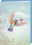 D135 - wenskaart M.M - kolibri met hart