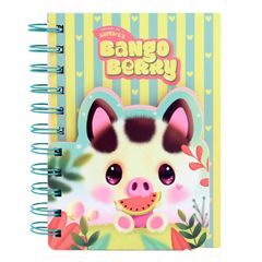 1285BB02 - Bangoberry - gelaagd notitieboek met spiraal - Piggy Pig | Santoro London | Mano cards groothandel