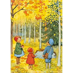 16008 ansichtkaart Elsa Beskow - herfst | Mano cards groothandel