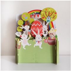 EPOP002 Miniature pop-up paaskaart - regenboog | Mano cards groothandel