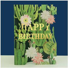 AL122 Laser uitgesneden wenskaart - happy birthday - cactus | mano cards groothandel