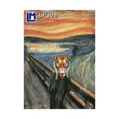 LP369 Wisselbeeldkaart - De schreeuw van Munch met tijgerkop