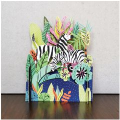 MN031 Miniature pop-up kaart - zebra's|Mano cards groothandel