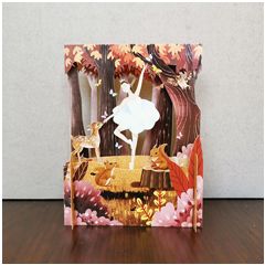 MN026 Miniature pop-up kaart - ballet|Mano cards groothandel