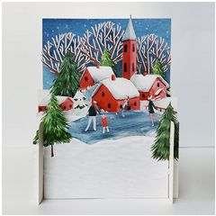 xpop017 pop-up kerstkaart - kerstdorp|Mano cards groothandel