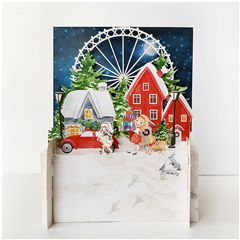 xpop016 pop-up kerstkaart - kerstdorp met reuzenrad|Mano cards groothandel
