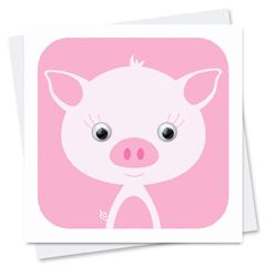 STR044 wenskaart Stripey Cats - boerenerf Perdy Pig | Mano cards groothandel