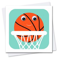 STR755 wenskaart Stripey Cats - sport Barney Basketball | Mano cards groothandel