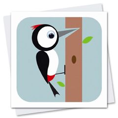 STR079 wenskaart Stripey Cats - bos Winnie Woodpecker | Mano cards groothandel
