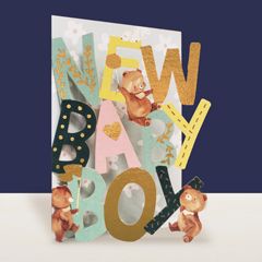 AL176 Laser uitgesneden wenskaart - baby boy | Alljoy design | Mano cards groothandel