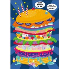 CL071 lali zoekopdracht ansichtkaart - Happy Burger to you!