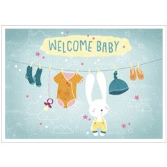 LL015 Jessica Sécheret ansichtkaart - Welcome baby | correspondances | mano cards groothandel