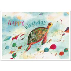 LL025 Jehanne Weyman ansichtkaart - happy birthday - schildpad | correspondances | mano cards groothandel