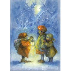 16578 ansichtkaart - kinderen in de sneeuw