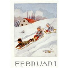 16615 ansichtkaart Elsa Beskow - februari