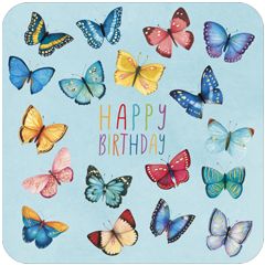 BAR194 Mila kaart - happy birthday - vlinders