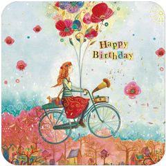 BAR058 Jehanne Weyman kaart - happy birthday - fiets