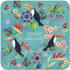 BAR159 Aurélie Blanz kaart - Happy Bird'Day - vogels toekan