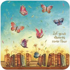BAR175 Jehanne Weyman kaart - Let your dreams come true - boeken en vlinders