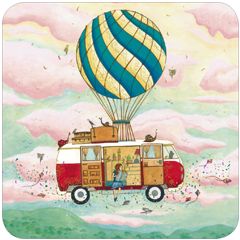 BAR207 Jehanne Weyman kaart - busje met luchtballon