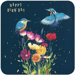 BAR208 Jehanne Weyman kaart - happy bird'day - ijsvogel