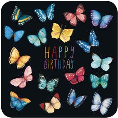 BAR233 Mila kaart - happy birthday - vlinders