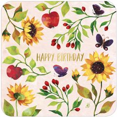 BAR239 Aurélie Blanz kaart - happy birthday - zonnebloem | Mano cards groothandel