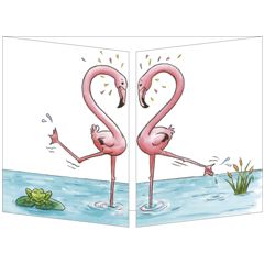 CT337 Cache-Cache uitklapbare kaart - verliefde flamingo's