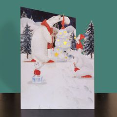 cms023 lasergesneden kerstkaart - ijsberen| Alljoy design | Mano cards groothandel