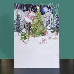 cms031 lasergesneden kerstkaart - sneeuwpoppen | Alljoy design | Mano cards groothandel