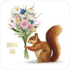 BAR224 Rosie Hilyer kaart - sending love - eekhoorn