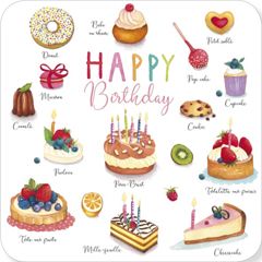 BAR258 Mila kaart - happy birthday - gebak | Mano cards groothandel