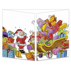 kerst CT131 Cache-Cache uitklapbare kaart - cadeautjes in slee