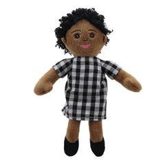 PC002235 Mama geruite jurk - vingerpop | The Puppet Company | Mano cards groothandel